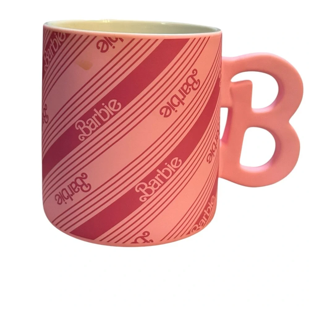 Barbie Pink Diagonal‎ Stripe Mug